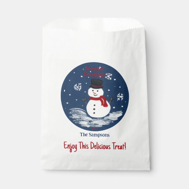 Snowman Red PERSONALIZE Geschenktütchen (Vorderseite)