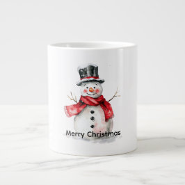 Snowman Red Scarf Weihnachten Jumbo-Tasse