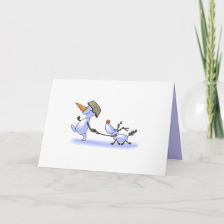 Snowman & Reindeer Feiertagskarte