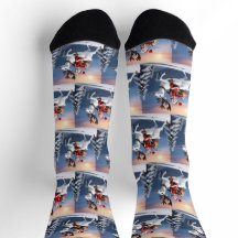 Snowman reitet auf einem Rentier Niedliches Weihna