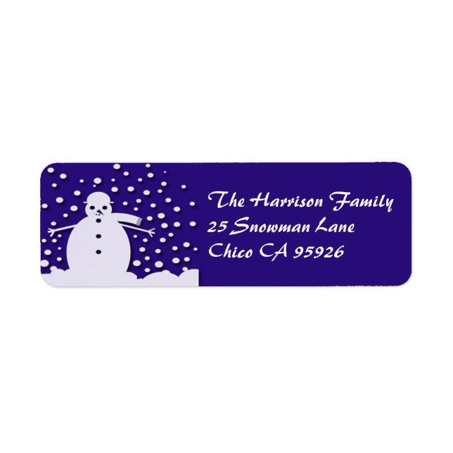 Snowman Return Address Label (Vorne)