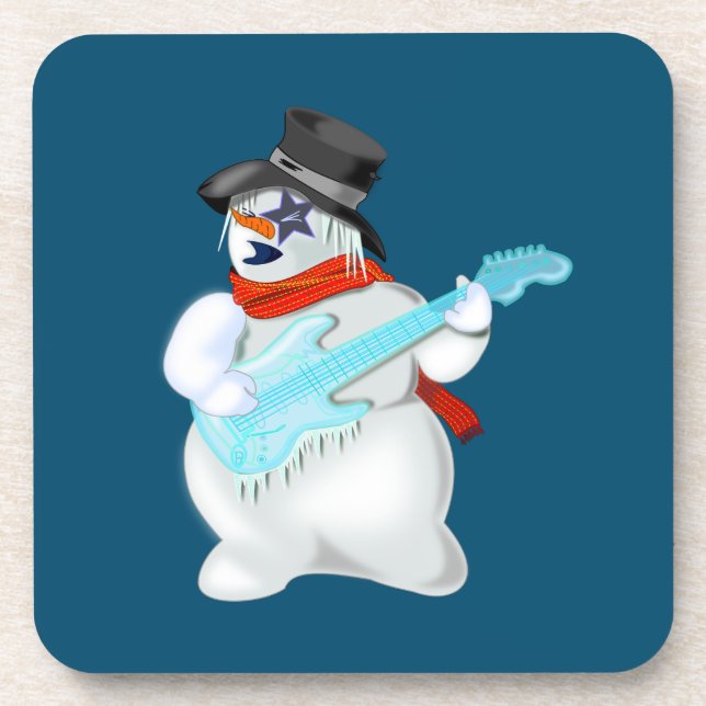 Snowman Rock Beverage Coaster Custom Colors Getränkeuntersetzer (Vorderseite)
