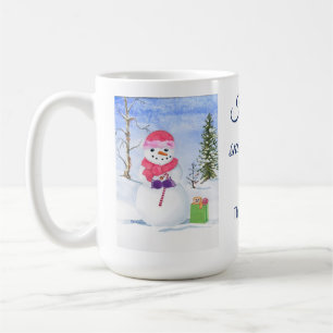Snowman rosa Schal Süßkarpfen Zuckerrohr Happy Sch Kaffeetasse
