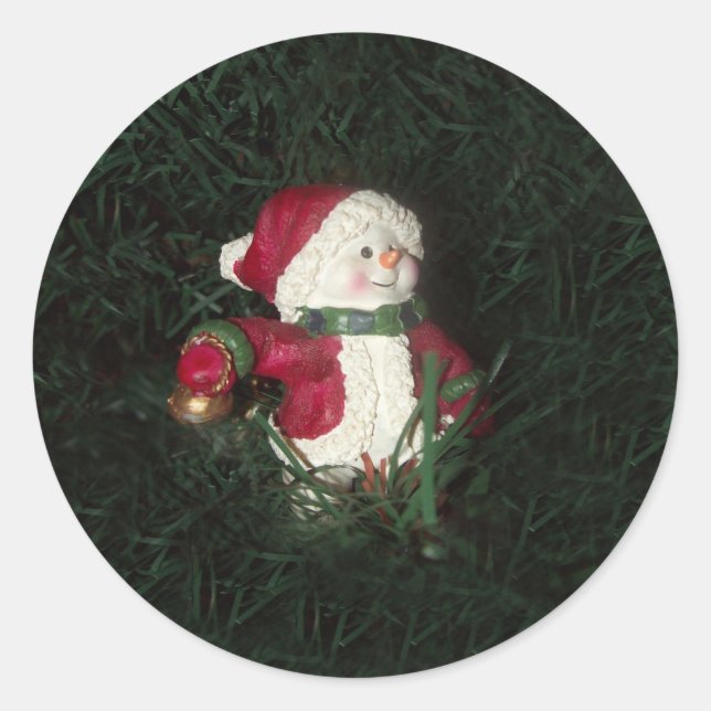 Snowman Round Stickers (Vorderseite)