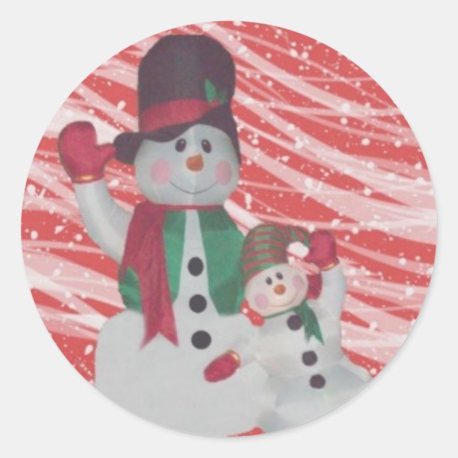 Snowman Round Stickers (Vorderseite)