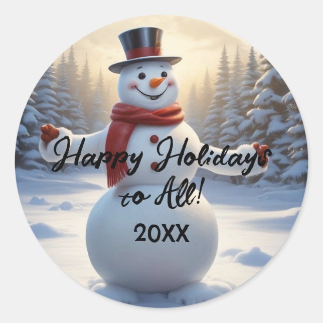 Snowman Round Stickers HAMbyWG (Vorderseite)