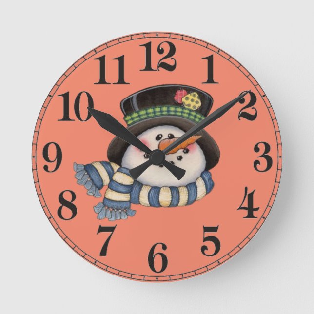 Snowman Runde Wanduhr (Vorderseite)