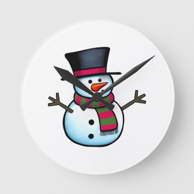 Snowman Runde Wanduhr (Vorderseite)