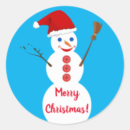 Snowman Runder Aufkleber