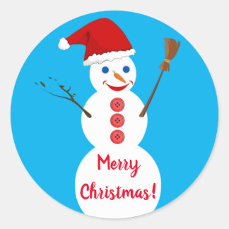 Snowman Runder Aufkleber
