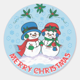 Snowman Runder Aufkleber