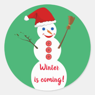 Snowman Runder Aufkleber