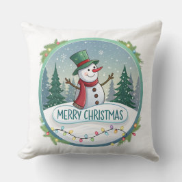 Snowman’s Joyful Christmas Welcome Kissen