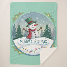 Snowman’s Joyful Christmas Welcome Sherpadecke