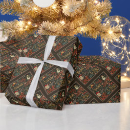 Snowman Santa Reindeer Jesus Liebe Festlich Geschenkpapier
