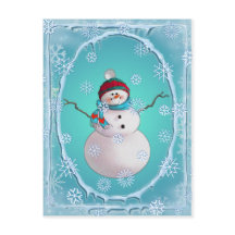 SNOWMAN, SCARF & SNOW HAT VON SHARON SHARPE