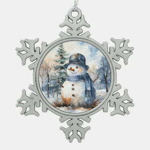 Snowman Schneeflocken Zinn-Ornament