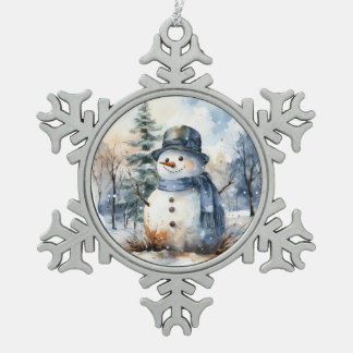 Snowman Schneeflocken Zinn-Ornament