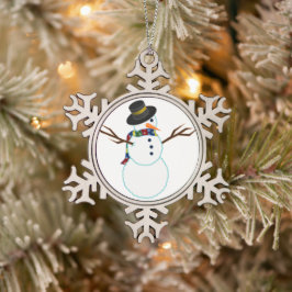 Snowman Schneeflocken Zinn-Ornament