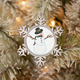 Snowman Schneeflocken Zinn-Ornament