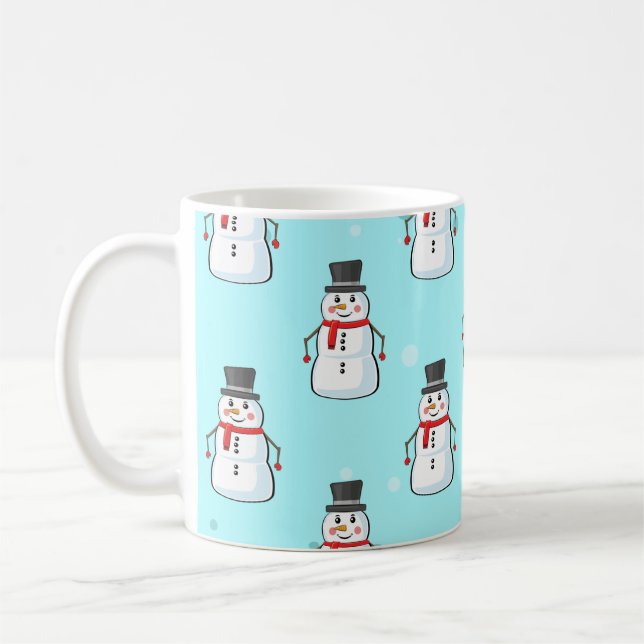 Snowman Seamless Pattern Kaffeetasse (Links)