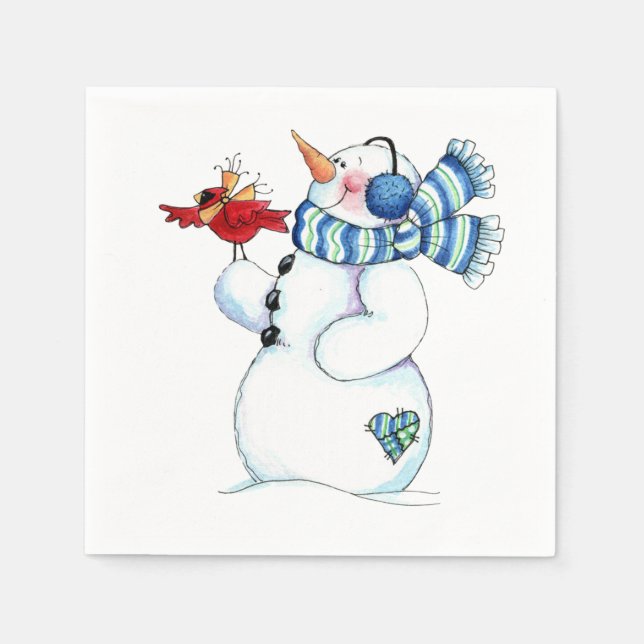 Snowman Serviette (Vorderseite)