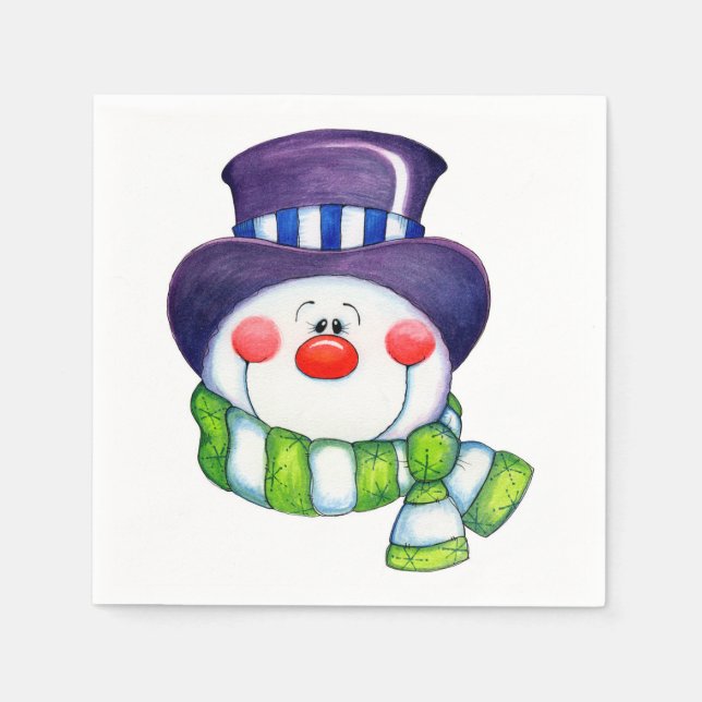 Snowman Serviette (Vorderseite)