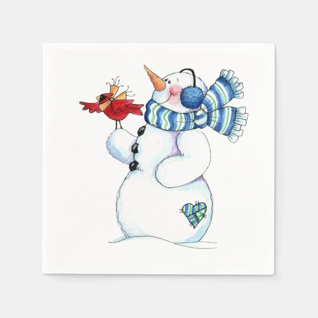 Snowman Serviette (Vorderseite)