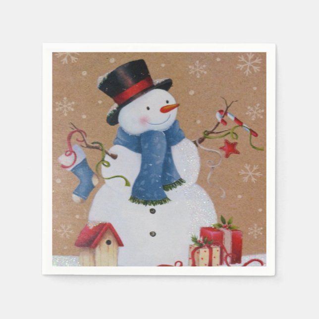 Snowman Serviette (Vorderseite)