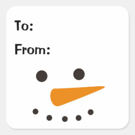 Snowman Simple Christmas Gift Quadratischer Aufkleber