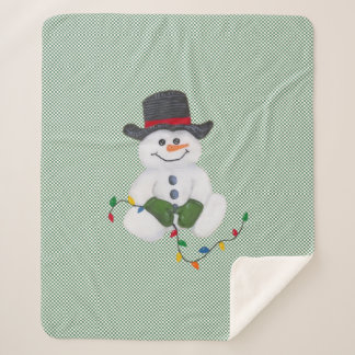 Snowman sitzend sherpadecke