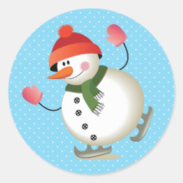 Snowman Skate Glossy Stickers 3 inch (Blatt 6)