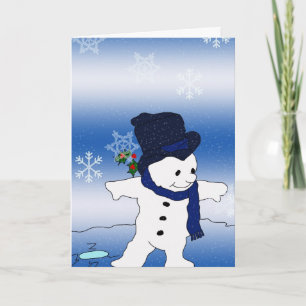 Snowman Skaten Feiertagskarte