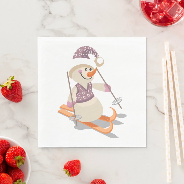 Snowman Skiing Serviette (Von Creator hochgeladen)