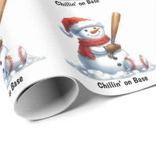 Snowman Slugger Chillin' auf Basis Geschenkpapier