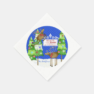 Snowman Snow Angel Snowflake Winter Feiertag Serviette