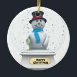 Snowman Snow Globe Keramik Ornament<br><div class="desc">Genießen Sie eine fantastische Wintersaison und lassen Sie sich von der festlichen Seite dieses bezaubernden Schneemanns in einem Schneeglobe-Design überraschen!</div>