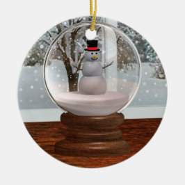 Snowman Snow Globe Keramik Ornament