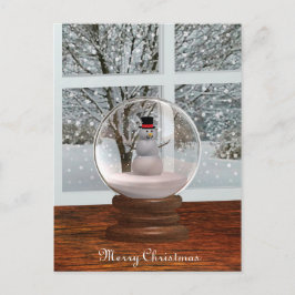 Snowman Snow Globe Postcard Postkarte