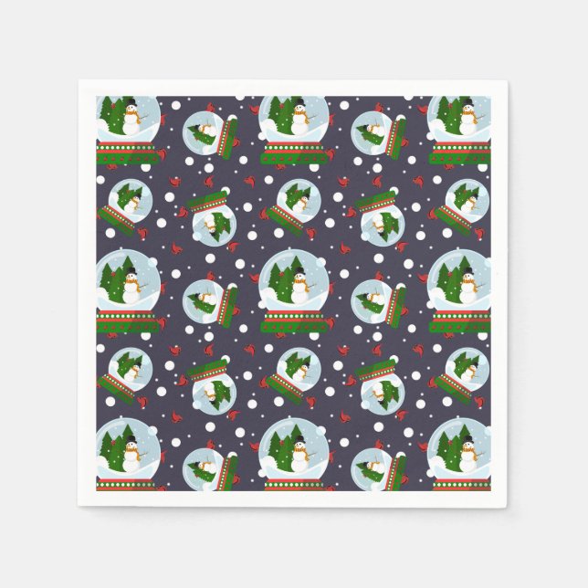 Snowman Snow Globes Serviette (Vorderseite)