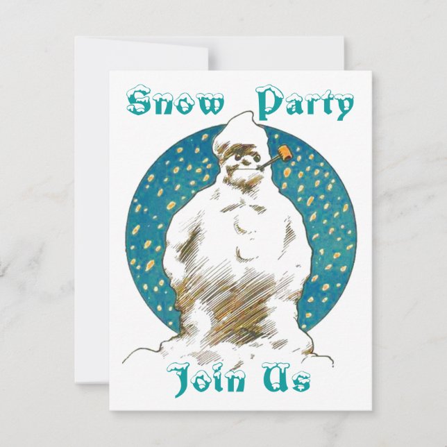 SNOWMAN SNOW WINTER FUN ~ PARTY EINLADUNG INVENT (Vorderseite)
