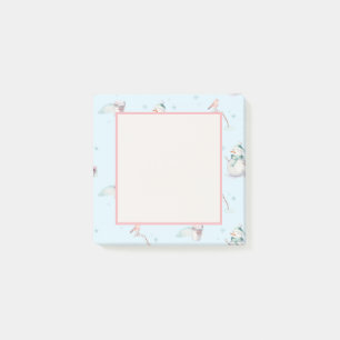 Snowman Snowball Design Gerahmter Text Post-it Klebezettel