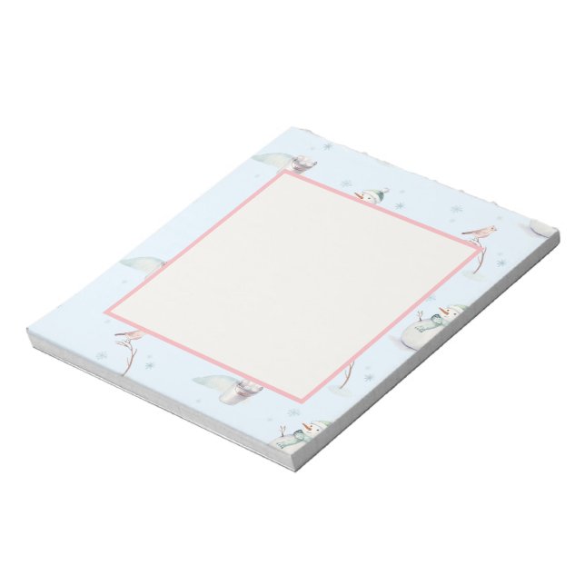 Snowman Snowball Design Notizblock (Rotiert)