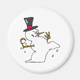 Snowman Snowball-Kampf Magnet