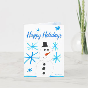 Snowman Snowflake Scene von Ryan Holiday Card