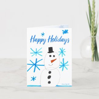 Snowman Snowflake Scene von Ryan Holiday Card