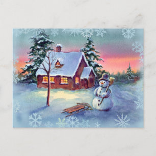 SNOWMAN & SNOWFLAKEN VON SHARON SHARPE POSTKARTE