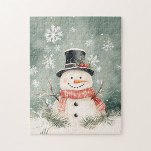 Snowman Snowflakes Spruce Sprigs Puzzle