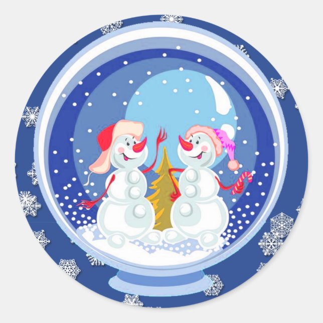 Snowman Snowglobe Stickers (Vorderseite)
