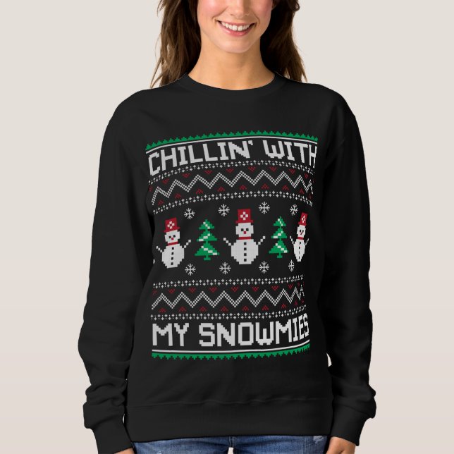 Snowman Snowmies Ugly Christmas Sweater Sweatshirt (Vorderseite)